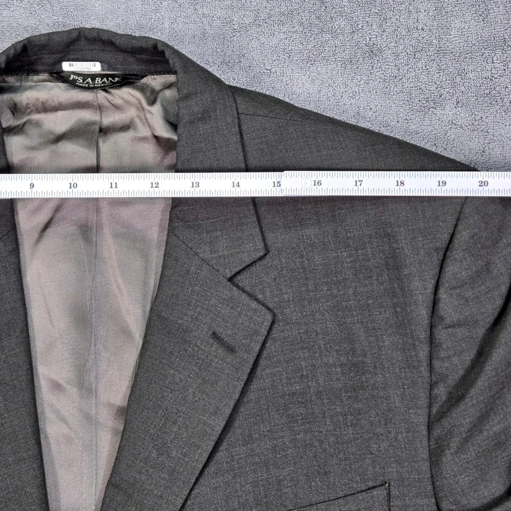 Jos. A. Bank Suit Jacket Mens 46L Charcoal Gray Good 100% Wool 2-Button‎ Blazer